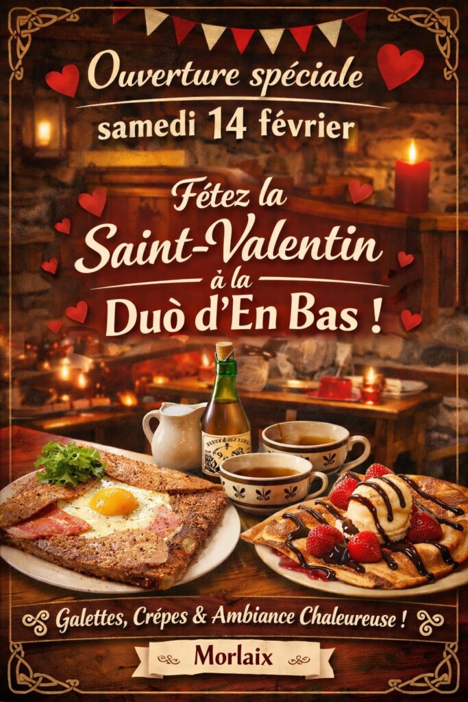 Ouverture exceptionnelle le samedi de la Saint-Valentin à Duô d’En Bas
